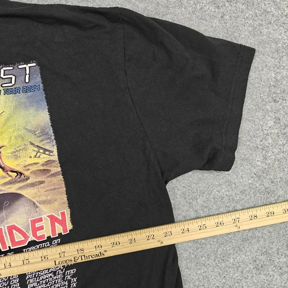 Iron Maiden Shirt Mens‎ 2XL Black Future Past World Tour 2024 Tee Eddie Prodada